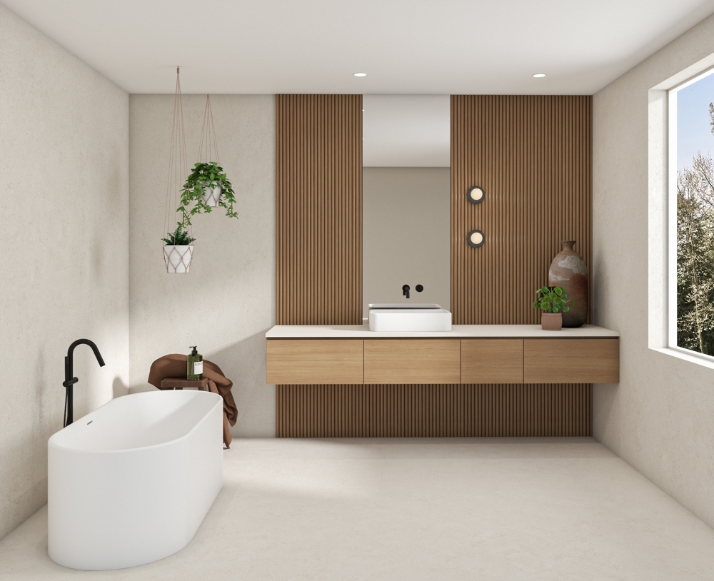 indoors, interior design, bathing, plant, tub, bathtub, person, sink, potted plant