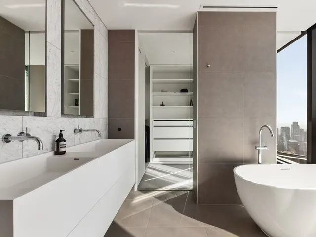 bathing, indoors, interior design, bathtub, person, tub, sink, sink faucet